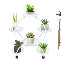 Portavasi in metallo nero a sei ripiani, design circolare