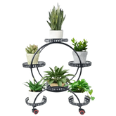 Black Metal Plant Stands Six Tier Circular Design - GiFTiFY