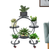 Black Metal Plant Stands Six Tier Circular Design - GiFTiFY