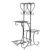 Tiered Metal Plant Stand with Plants