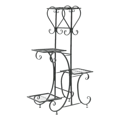 Tiered Metal Plant Stand with Plants - GiFTiFY