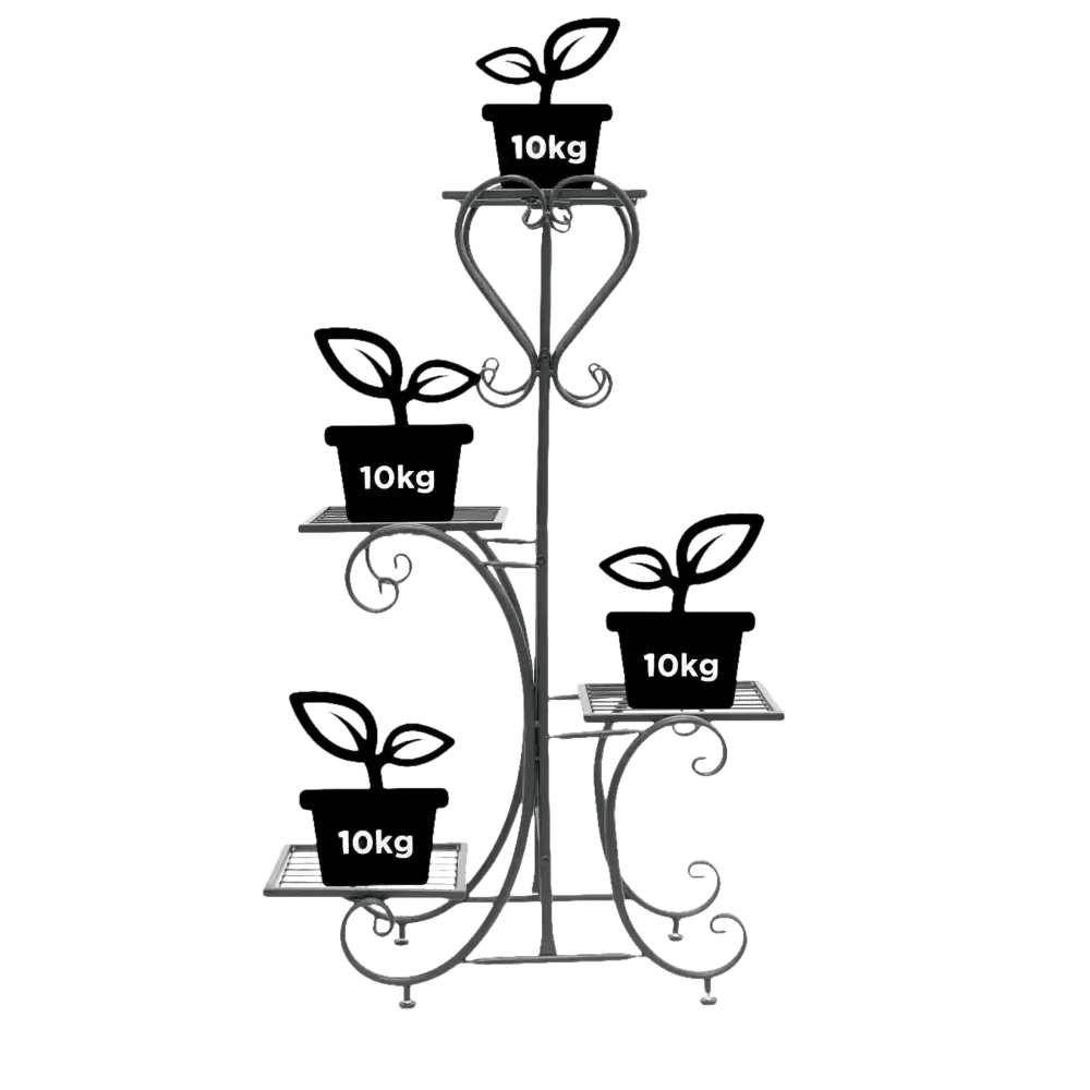 Tiered Metal Plant Stand with Plants - GiFTiFY