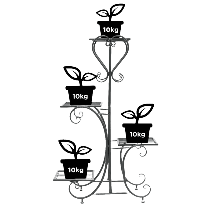 Tiered Metal Plant Stand with Plants - GiFTiFY