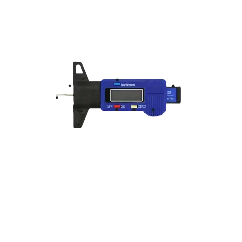 Digital tread depth caliper with product parameters.