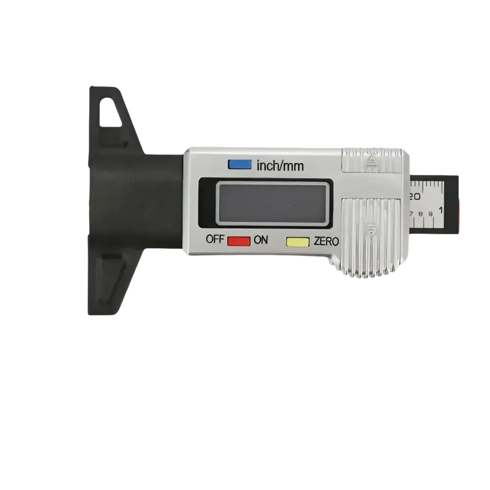 Digital tire tread depth gauge.