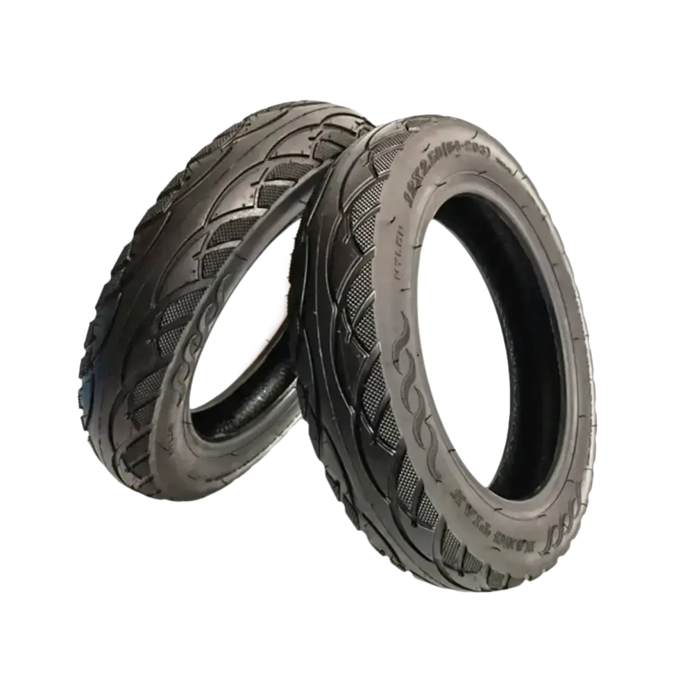 Two black scooter tires.