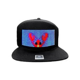 Two Black LED Message Display Baseball Cap USB Rechargeable - GiFTiFY