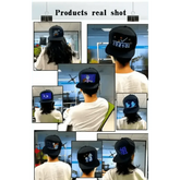 Two Black LED Message Display Baseball Cap USB Rechargeable - GiFTiFY
