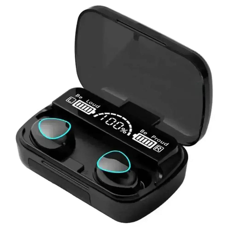 M10 Black TWS Bluetooth Earphones 3500mAh Charging Box - GiFTiFY