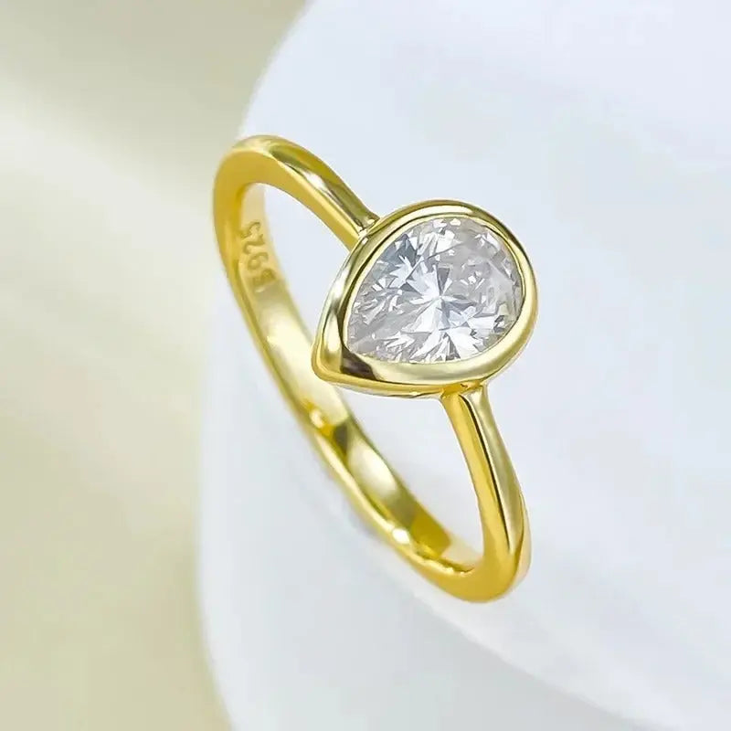 Radiant Cut Lab Moissanite Diamond Ring 100% Real 925 Rings by Dropshee