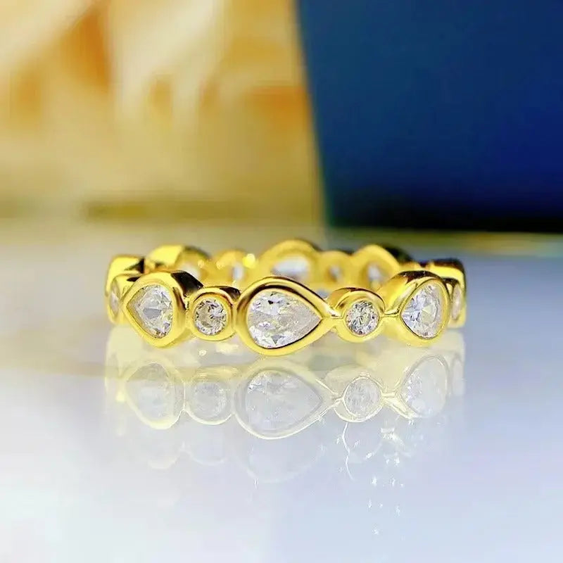 Radiant Cut Lab Moissanite Diamond Ring 100% Real 925 Rings by Dropshee