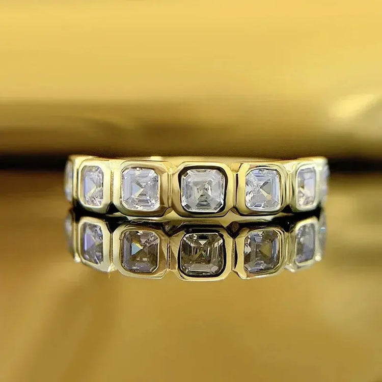 Radiant Cut Lab Moissanite Diamond Ring 100% Real 925 - GiFTiFY