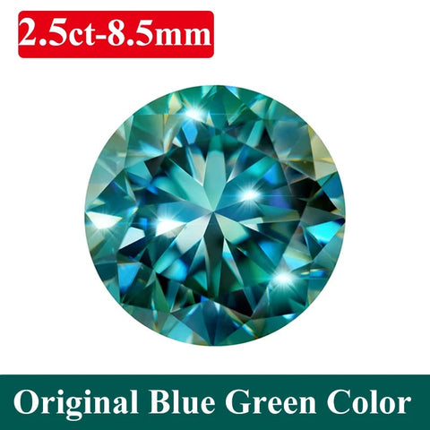 Blue Green Moissanite Loose Stones 0.1-10ct Dropshee