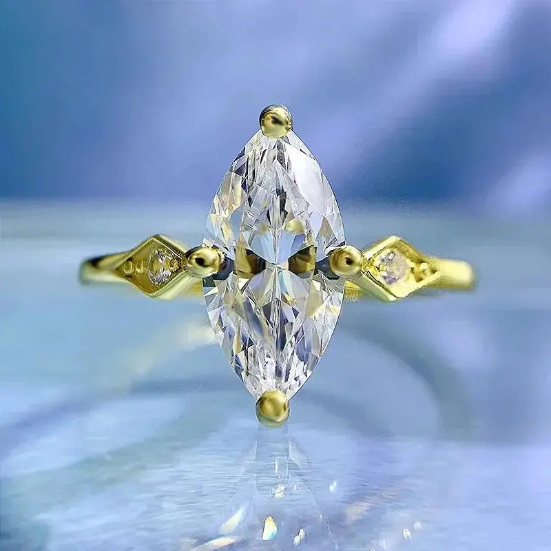 Radiant Cut Lab Moissanite Diamond Ring 100% Real 925 Rings by Dropshee