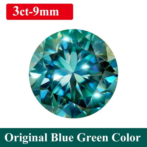 Blue Green Moissanite Loose Stones 0.1-10ct Dropshee