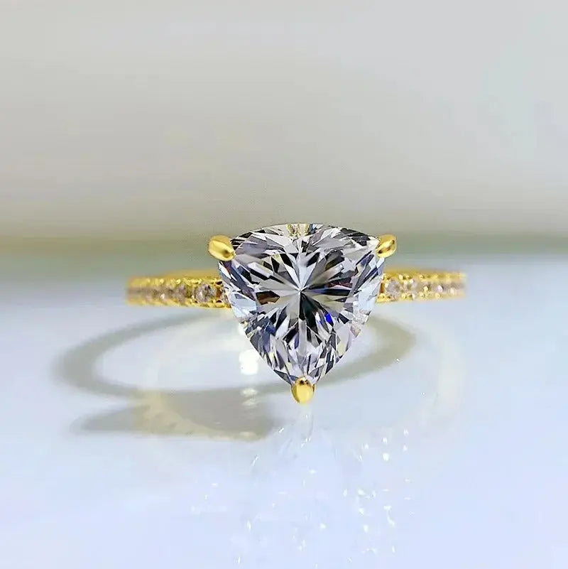Radiant Cut Lab Moissanite Diamond Ring 100% Real 925 Rings by Dropshee
