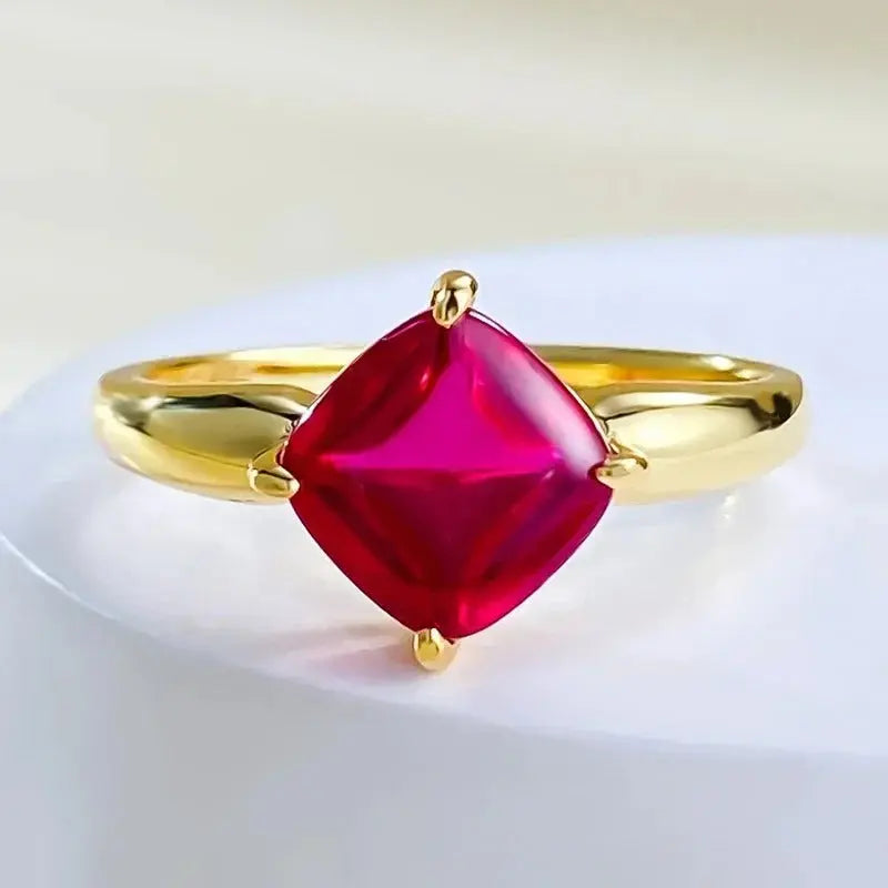 Radiant Cut Lab Moissanite Diamond Ring 100% Real 925 Rings by Dropshee