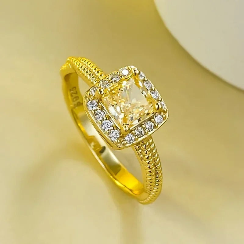Radiant Cut Lab Moissanite Diamond Ring 100% Real 925 Sterling Silver Engagement Wedding Band Rings for Women Promise Jewelry Dropshee