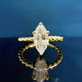 Radiant Cut Lab Moissanite Diamond Ring 100% Real 925 - GiFTiFY