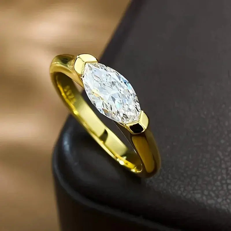Radiant Cut Lab Moissanite Diamond Ring 100% Real 925 Rings by Dropshee