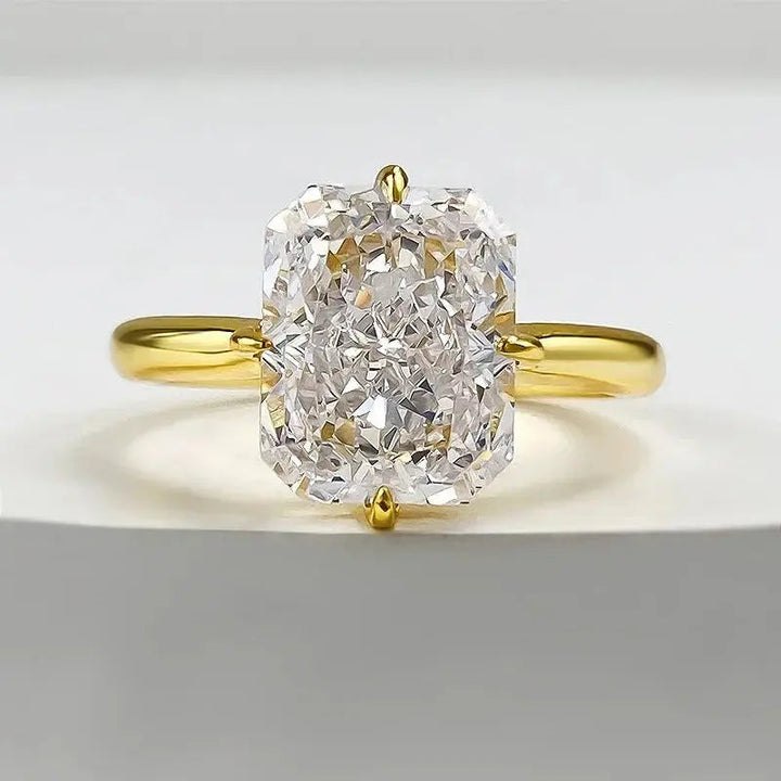 Radiant Cut Lab Moissanite Diamond Ring 100% Real 925 - GiFTiFY