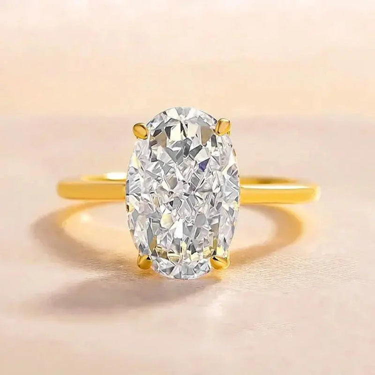 Radiant Cut Lab Moissanite Diamond Ring 100% Real 925 - GiFTiFY