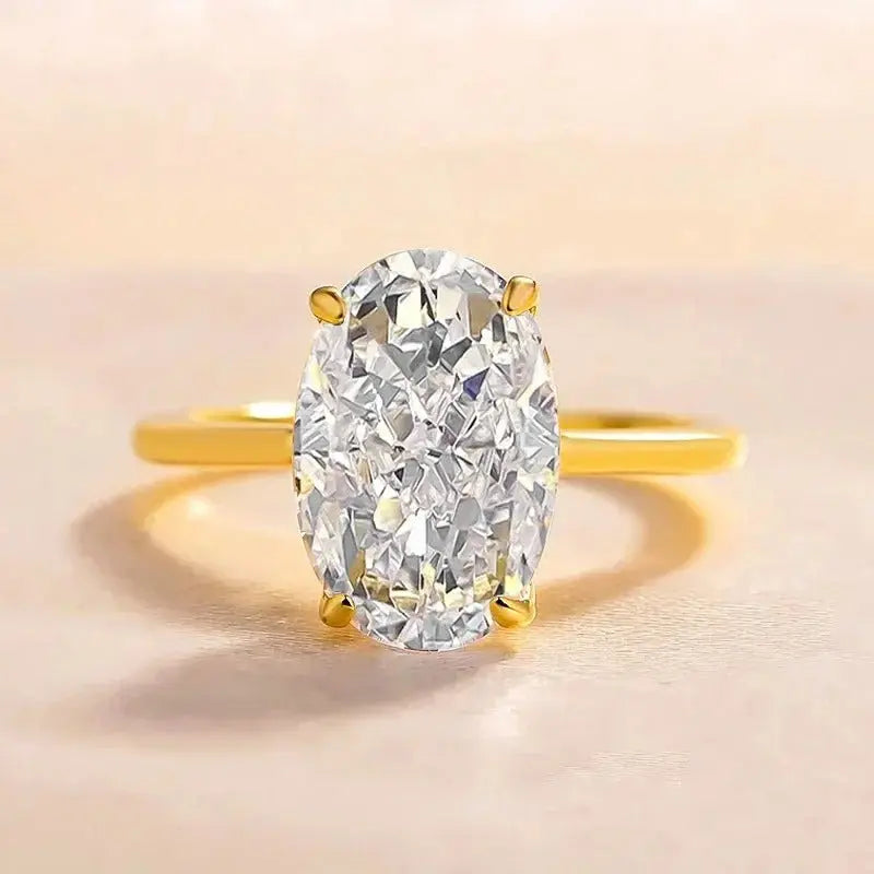 Radiant Cut Lab Moissanite Diamond Ring 100% Real 925 Rings by Dropshee