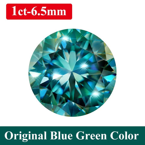Blue Green Moissanite Loose Stones 0.1-10ct Dropshee