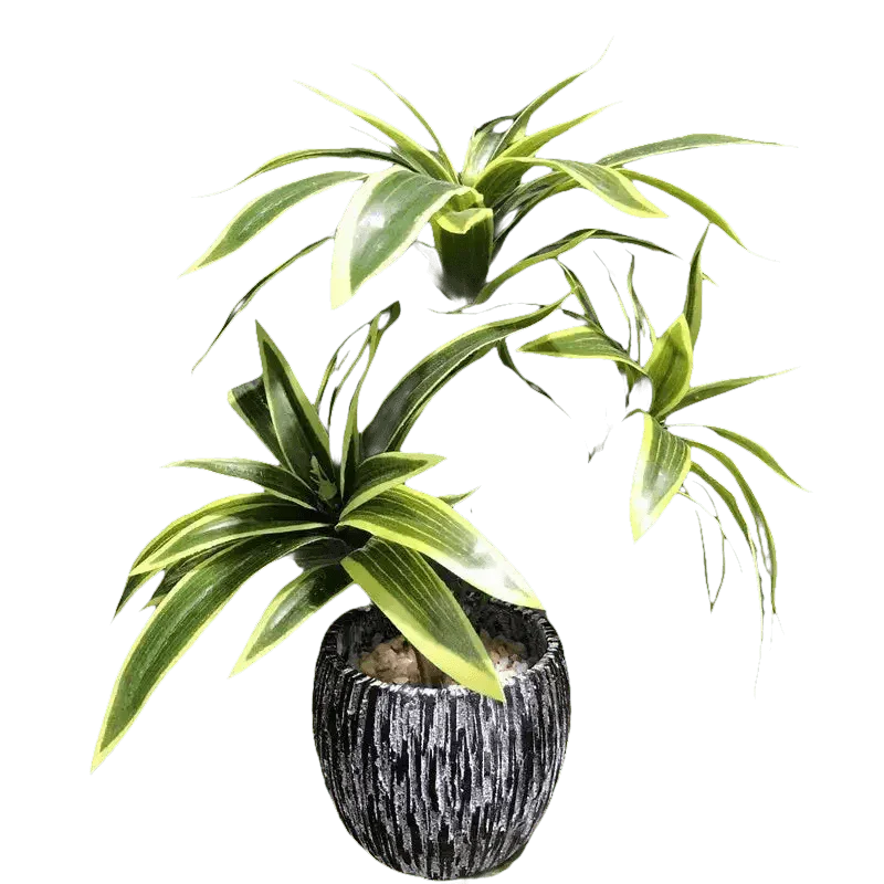 Variegated Dracaena Artificial Palm Tree in Textured Pot fake trees by Kmitang Official Store