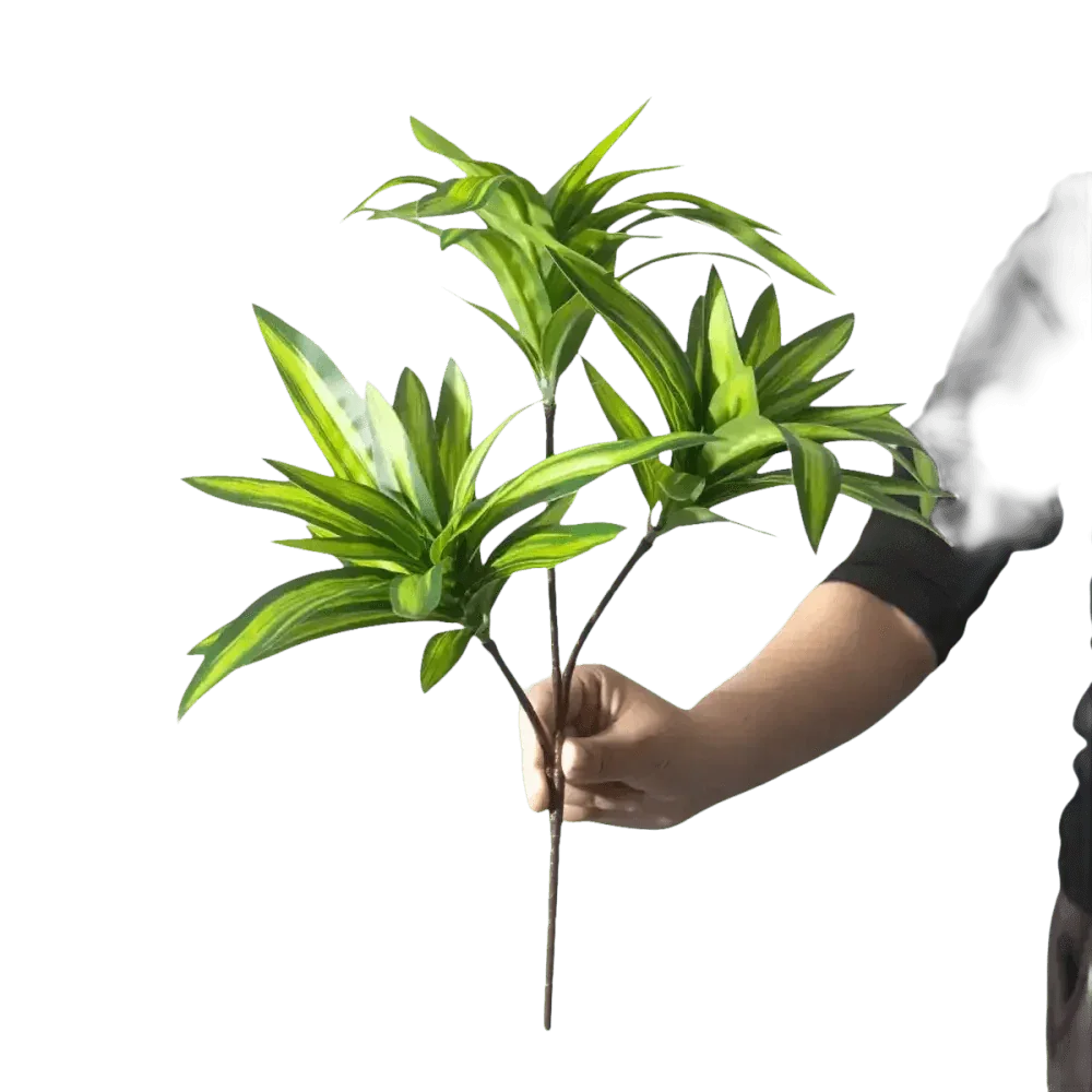 Variegated Dracaena Artificial Palm Tree in Textured Pot fake trees by Kmitang Official Store