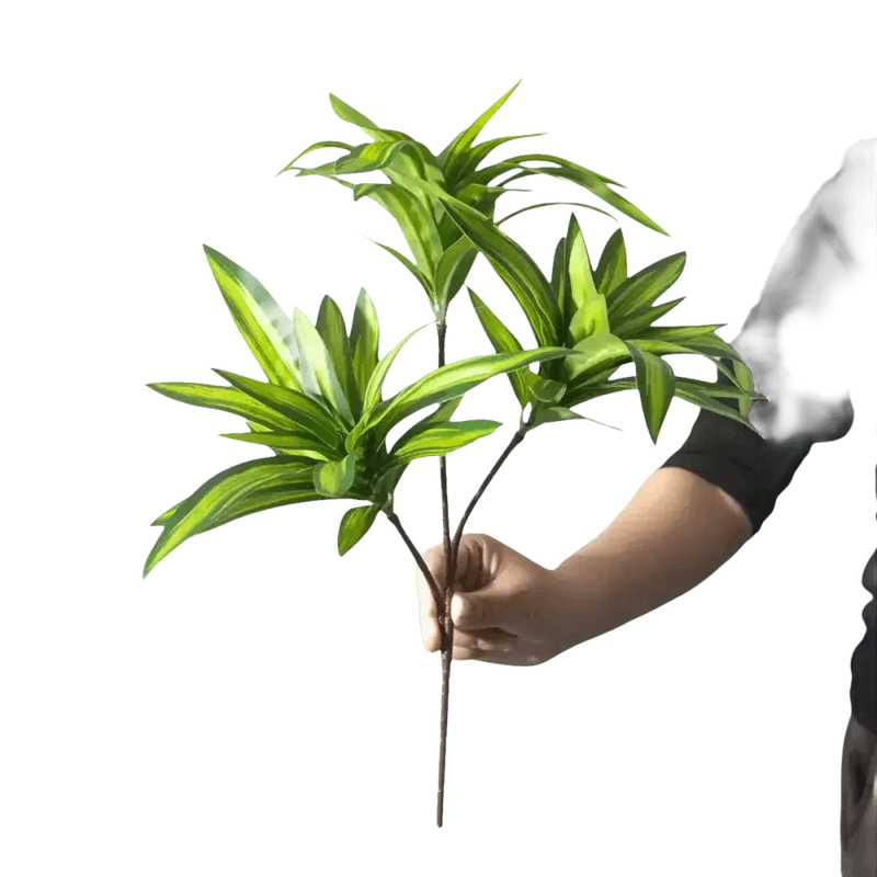 Variegated Dracaena Artificial Palm Tree in Textured Pot fake trees by Kmitang Official Store