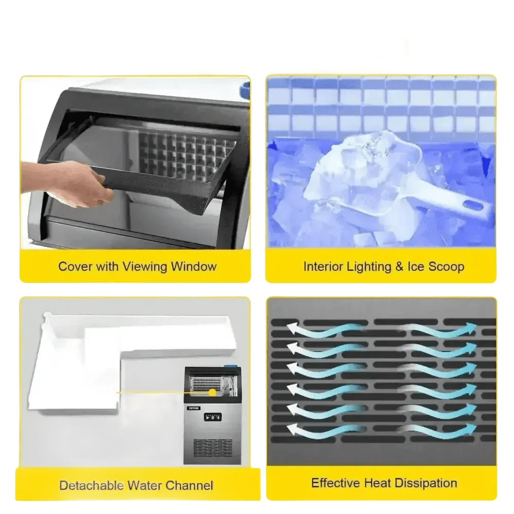 Vevor Commercial Ice Maker Stainless Steel Built-In Ice Makers by VEVOR Electric Appliance Store