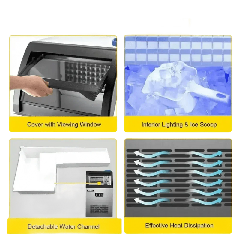 Vevor Commercial Ice Maker Stainless Steel Built-In Ice Makers by VEVOR Electric Appliance Store