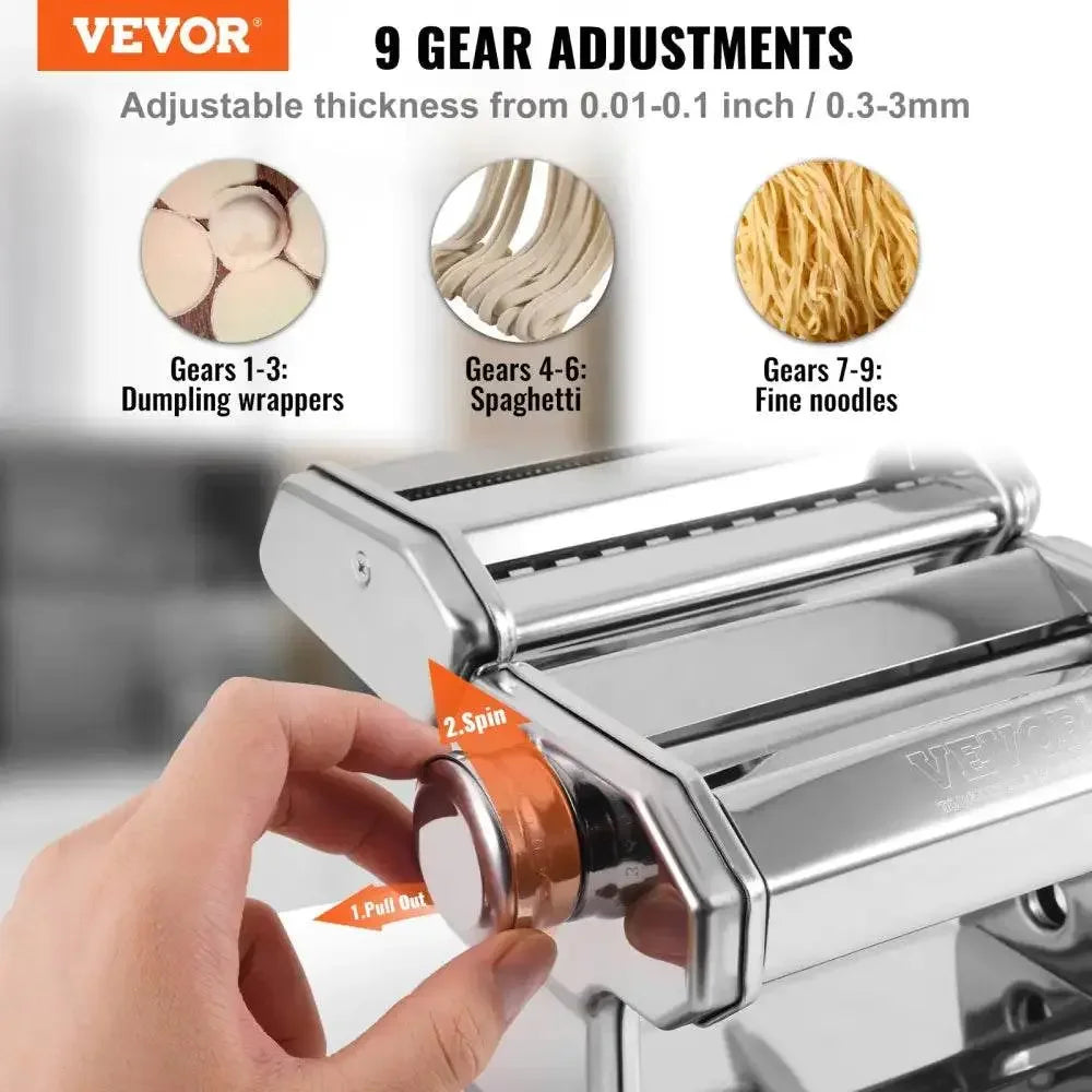 VEVOR Pasta Maker Machine Fresh Pasta Maker Machine Stainless Steel Noodle Rollers Cutter Slicer for Cutting Home Appliance - GiFTiFY