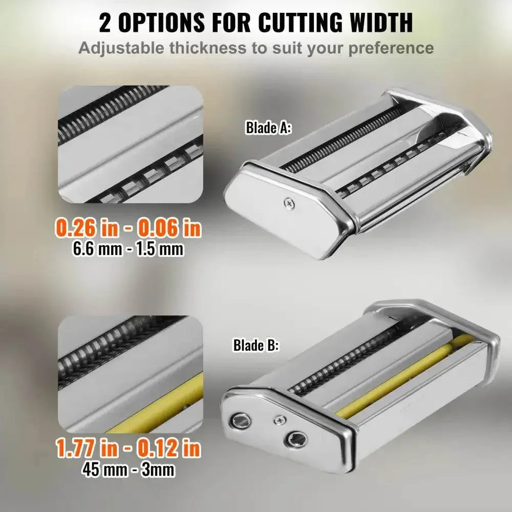VEVOR Pasta Maker Machine Fresh Pasta Maker Machine Stainless Steel Noodle Rollers Cutter Slicer for Cutting Home Appliance - GiFTiFY