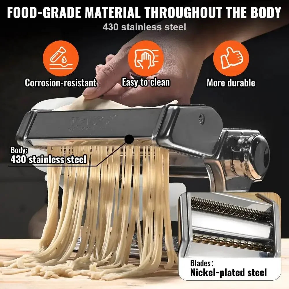 VEVOR Pasta Maker Machine Fresh Pasta Maker Machine Stainless Steel Noodle Rollers Cutter Slicer for Cutting Home Appliance Pasta Makers by Dropshee