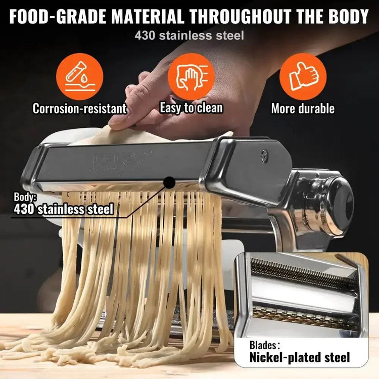 VEVOR Pasta Maker Machine Fresh Pasta Maker Machine Stainless Steel Noodle Rollers Cutter Slicer for Cutting Home Appliance - GiFTiFY