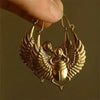 Vintage Egyptian Inspired Designs Sacred Wings Scarab Large Hoops Earrings Gypsy Tribal Women Gold Color Earrings Party Gift - GiFTiFY