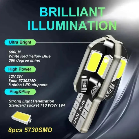 W5W T10 LED Bulbs Canbus for Cars - GiFiFY