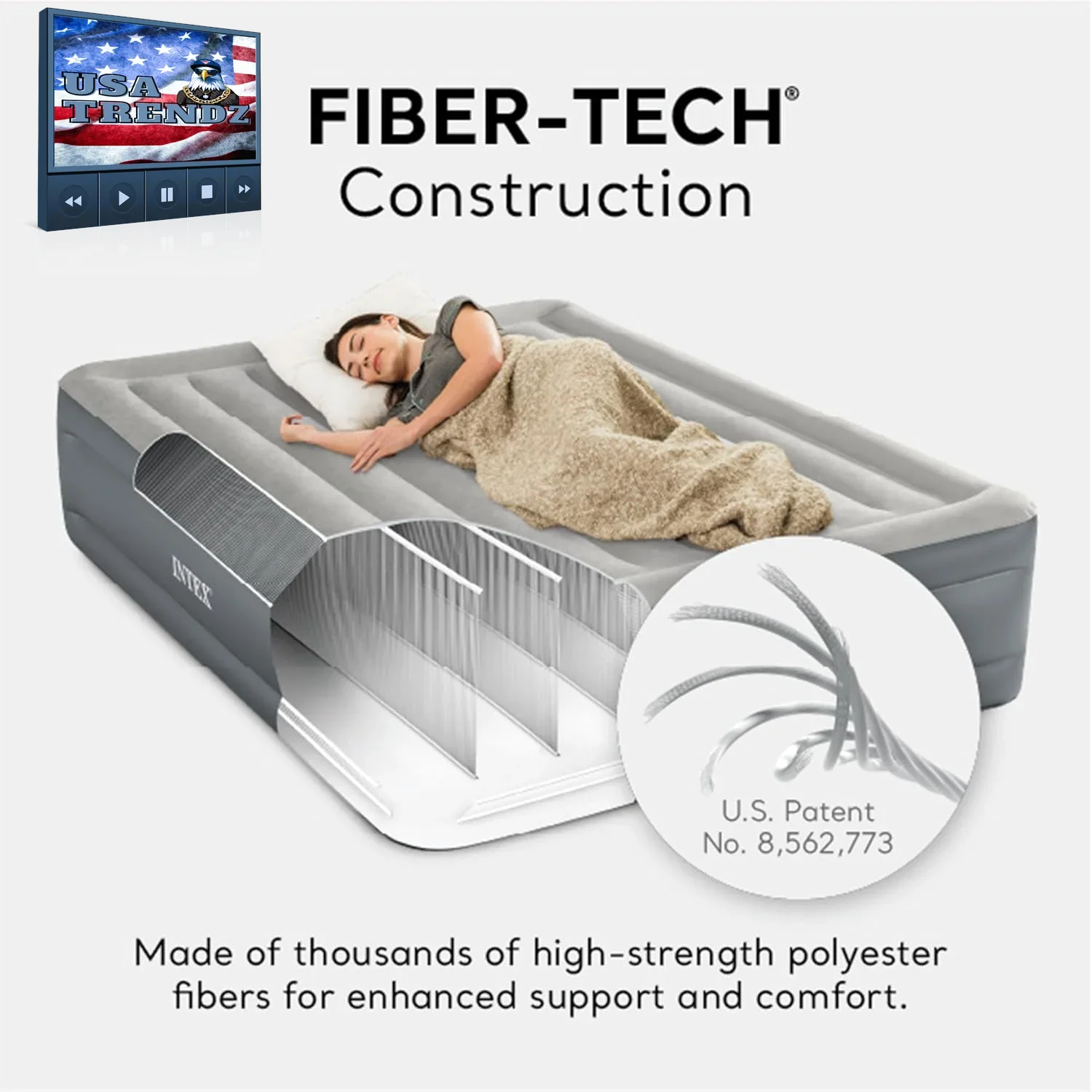 Experience Ultimate Comfort with the 64125ED Dura-Beam Essential Rest Queen Air Mattress – Built-In Electric Pump & 600Lb Capacity for Indoor & Outdoor Adventure