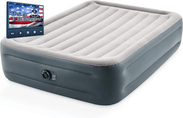 Experience Ultimate Comfort with the 64125ED Dura-Beam Essential Rest Queen Air Mattress – Built-In Electric Pump & 600Lb Capacity for Indoor & Outdoor Adventure - GiFTiFY