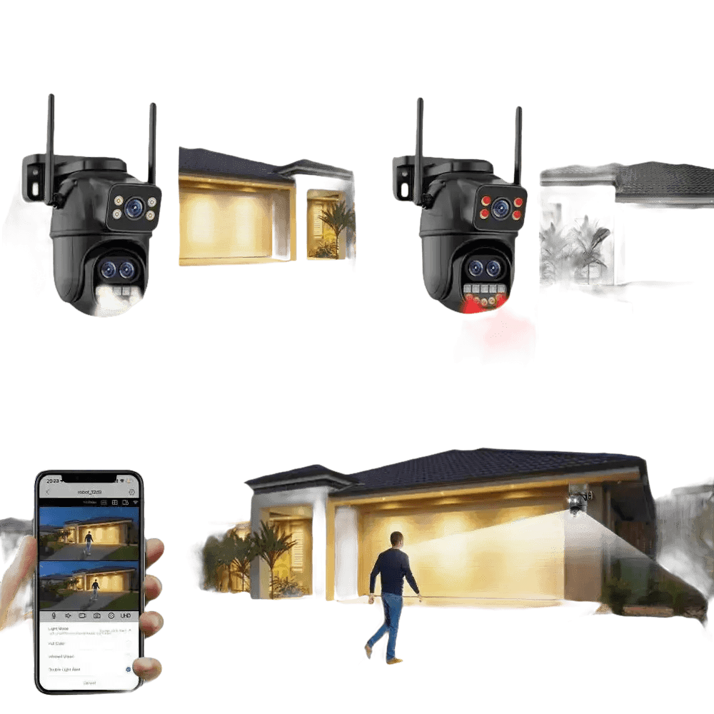 Waterproof WiFi Security Camera 3lens 12MP add 64G - GiFTiFY