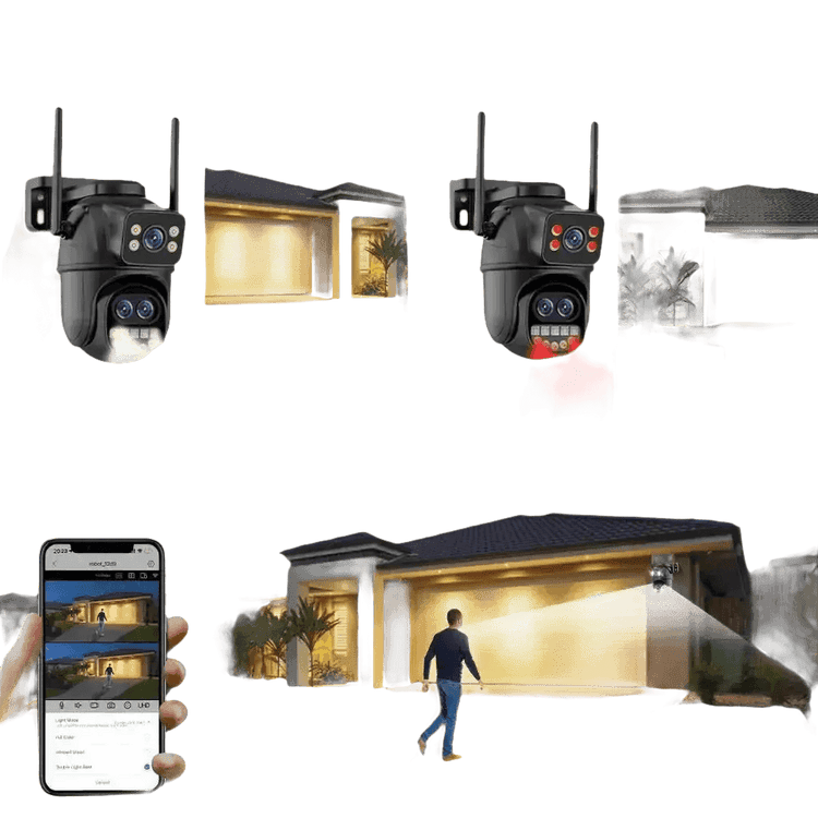 Waterproof WiFi Security Camera 3lens 12MP add 64G - GiFTiFY