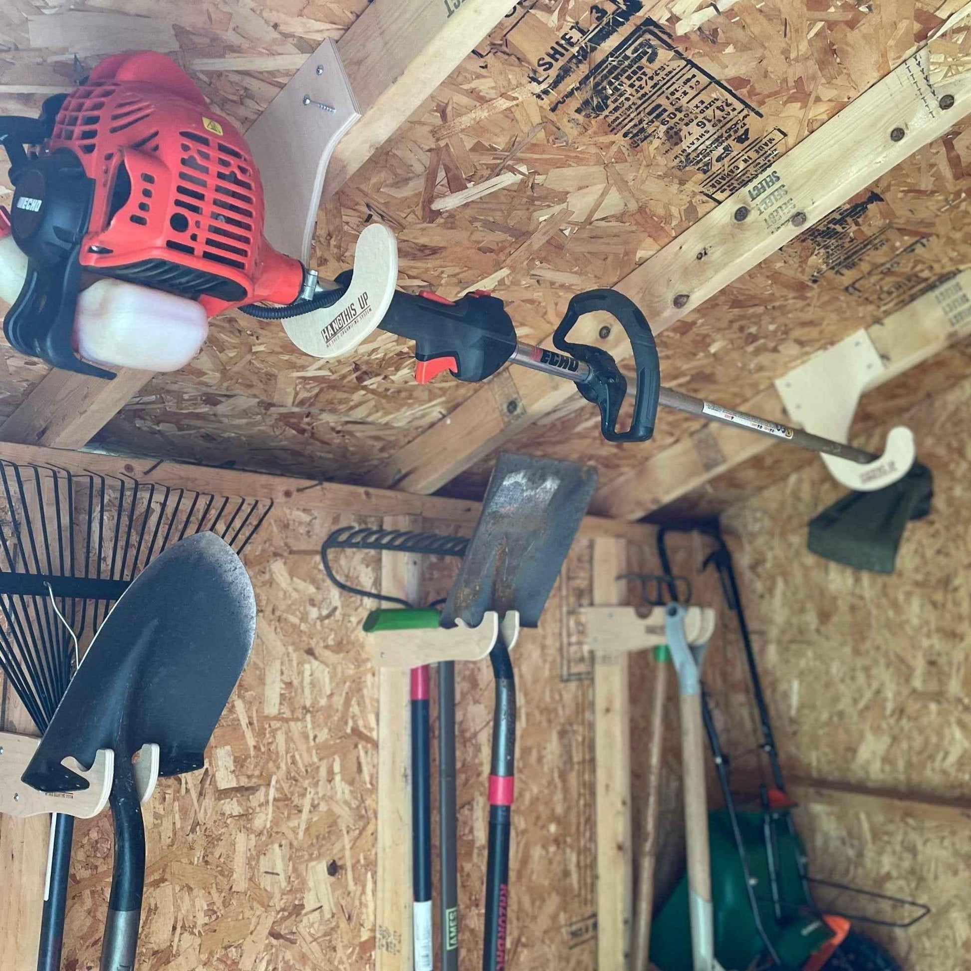 Overhead Weed Wacker Storage Hook – Ceiling Mount for Weed Eaters & Tools
