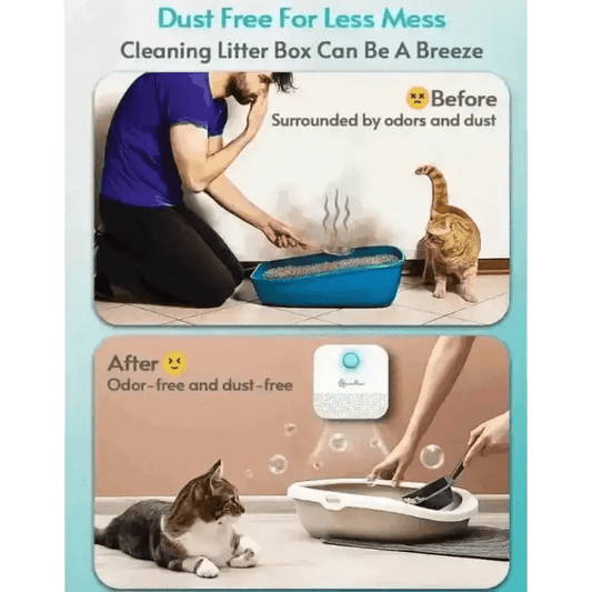 White Air Purifier with Blue Light Downypaws Litter Box - GiFTiFY