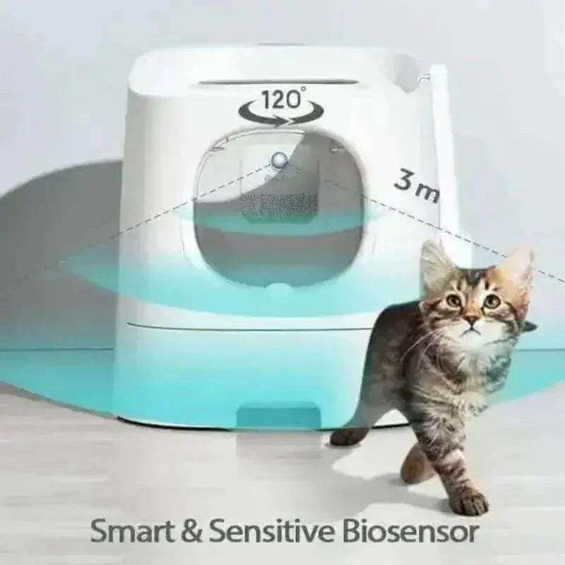 White Air Purifier with Blue Light Downypaws Litter Box Cat Air Deodoriser by DownyPaws Official Store