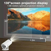 White Cylinder Portable Cinema Smart Projector - GiFTiFY
