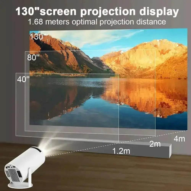 White Cylinder Portable Cinema Smart Projector portable projector by Transpeed Official Store