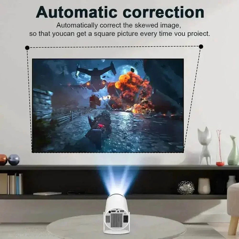 White Cylinder Portable Cinema Smart Projector portable projector by Transpeed Official Store