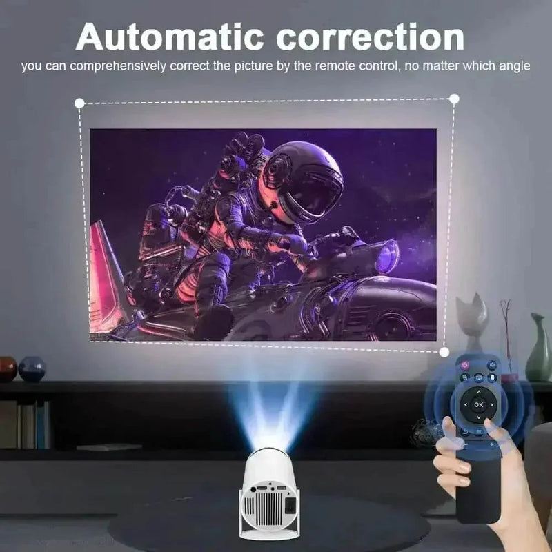 White Cylinder Portable Cinema Smart Projector portable projector by Transpeed Official Store